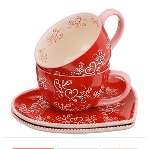 Temptations set of 2 romance floral lace soup sets